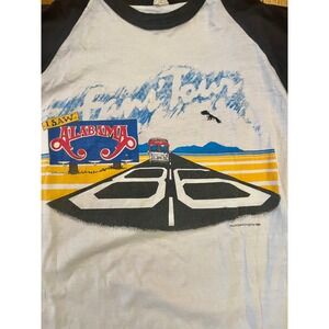 Vintage 86 Alabama The Fans Tour Raglan dble sided Country Band Single Stitch